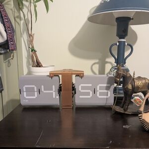 Modern Gray and Gold Flip Clock